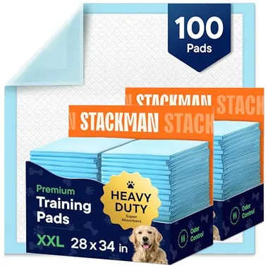 Stack Man 28in x 34in Puppy Training Pads, 100-Pack