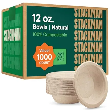 Stack Man 12 oz Natural Brown Soup Bowls, 1,000-Pack