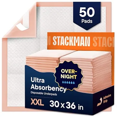 Stack Man 30in x 36in Underpads, 50-Pack