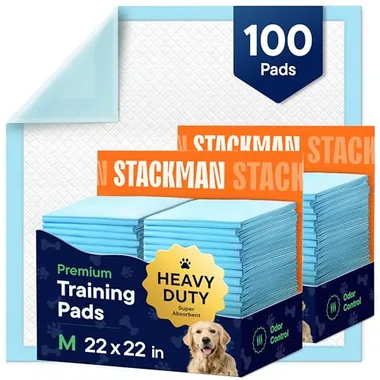 Stack Man 22in x 22in Puppy Training Pads, 100-Pack