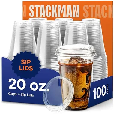 Stack Man 20 oz Cold Cups, 100-Pack