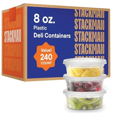Stack Man 8 oz Deli Containers, 240-Pack