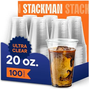Stack Man 20 oz Cold Cups, 100-Pack