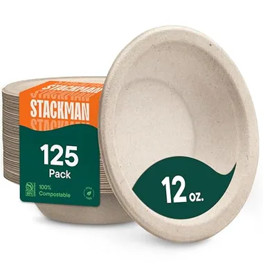Stack Man 12 oz Natural Brown Soup Bowls, 125-Pack