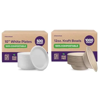 Stack Man 10-Inch Dinner Plates, 500-Pack